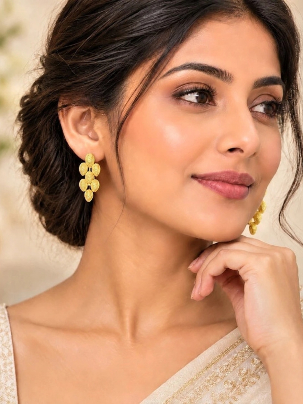 Gold Statement Earrings Like New